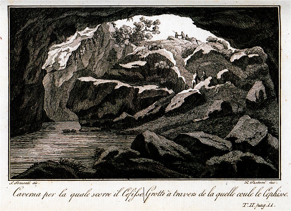 Caverna per la quale scorre il Cefisso - Pomardi Simone - 1820