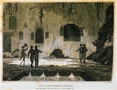 Cave of Trophonius in Lebadia, with the cavities cut in the Rock for Votive Tablets, &c - Clarke Edward Daniel - 1816