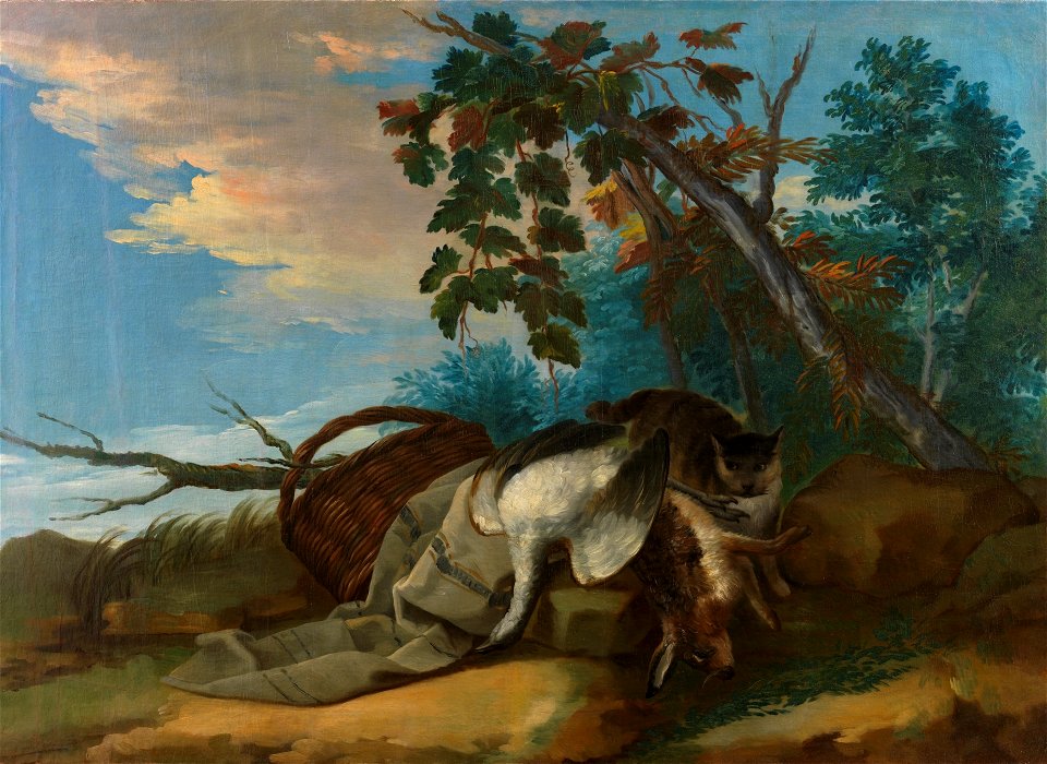 Caza muerta y una cesta, de Ginés Andrés de Aguirre (Museo del Prado)