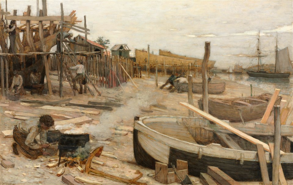 Jean-Charles Cazin - The Boatyard - 1977.123 - Cleveland Museum of Art