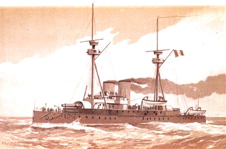 Caïman - Brassey's Naval Annual 1888-9. Free illustration for personal and commercial use.