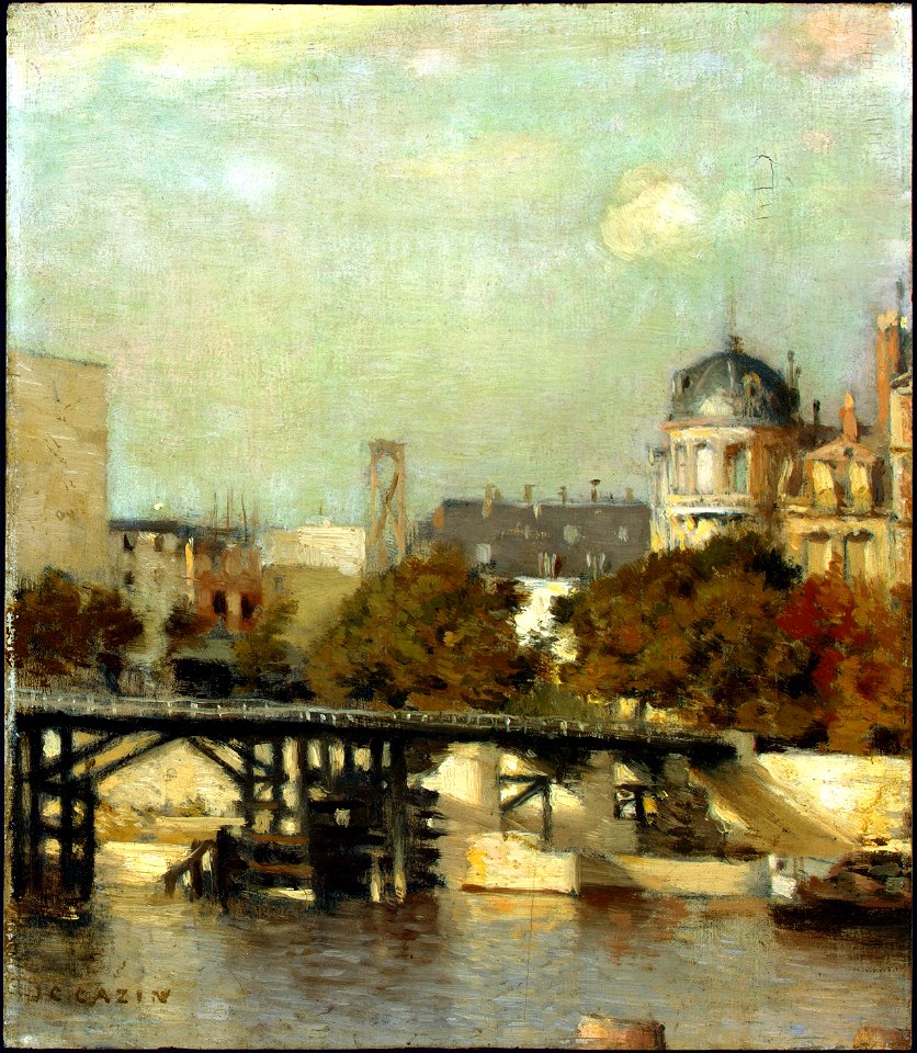 Paris Scene with Bridge, Jean-Charles Cazin