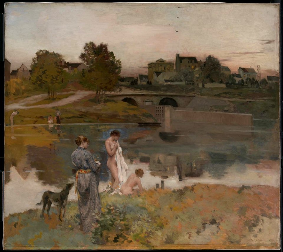 Jean Charles Cazin - Riverbank with Bathers - 20.593 - Museum of Fine Arts