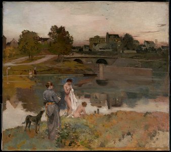 Jean Charles Cazin - Riverbank with Bathers - 20.593 - Museum of Fine Arts