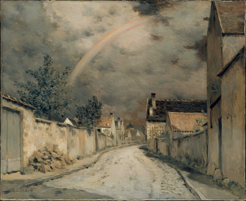 Jean Charles Cazin - Village Street with a Rainbow - 43.135 - Museum of Fine Arts