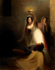 Cecelia Howard and Katherine Plowden arousing the prisoner Edward Griffith from his slumber - Thomas Sully