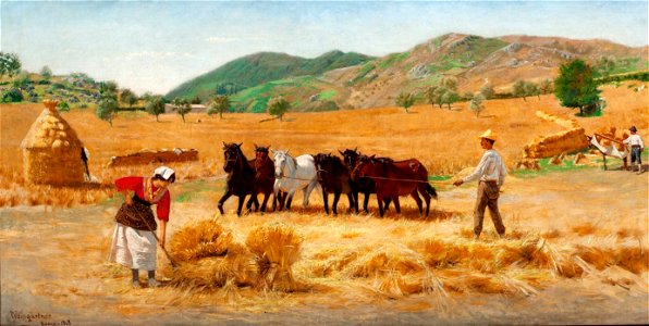 Ceifa em Anticoli Corrado - Pedro Weingärtner