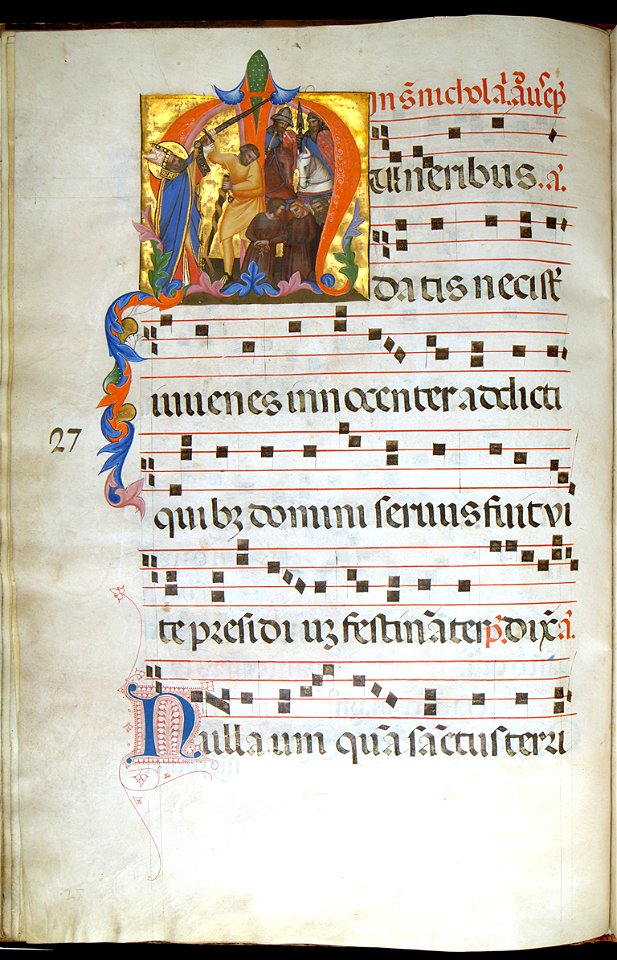 Cenni di Francesco di Ser Cenni - Leaf from Antiphonary - Walters W15327V - Open Reverse