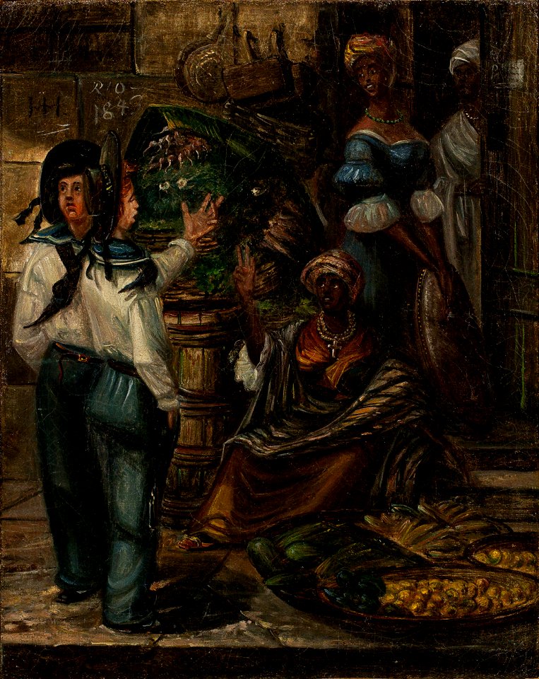 Cena em uma venda- marinheiros negociam com negras, da Coleção Brasiliana Iconográfica