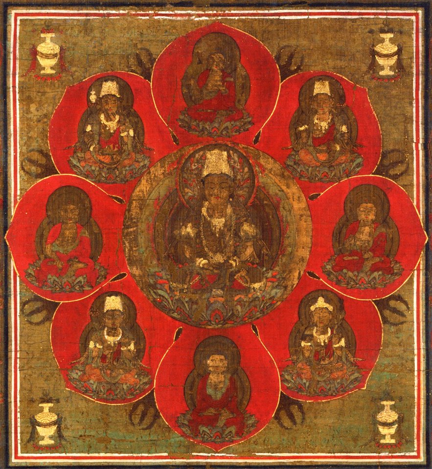 Center art detail, from- Ryokai Mandala Taizo (Nara National Museum) (cropped)