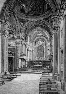 Cento – Interno della cattedrale di San Biagio (xilografia)