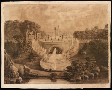 Central Park, New York, New York. Gate and fountain design) - R.M. Hunt LCCN2016650311