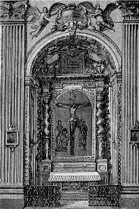 Cento – Cappella fondata dal Guercino nella chiesa del Rosario (xilografia)