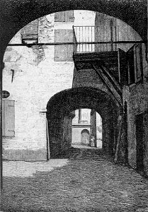 Cento – Interno del ghetto, ora recinto israelitico (xilografia)