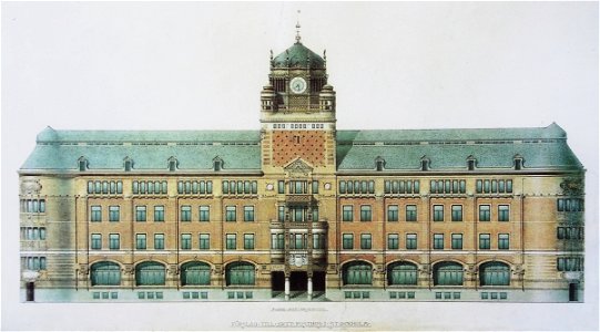 Centralposthuset Bobergs presentationsritning 1897