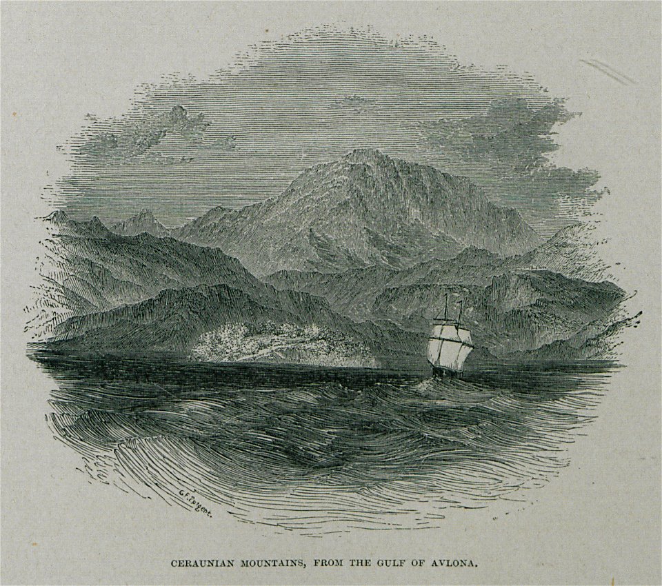 Ceraunian mountains, from the gulf of Avlona - Wordsworth Christopher - 1882