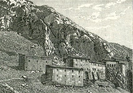 Cerchiara edifizio della Madonna dell’Armi (xilografia di Barberis )