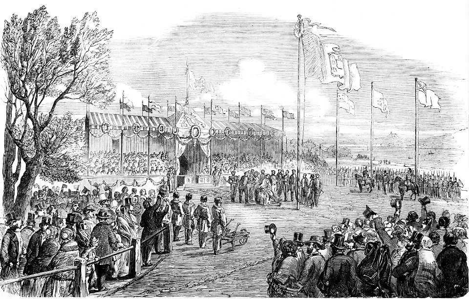 Cerimónia de inauguração da obra dos Caminhos de Ferro de Lisboa. Lisboa 7 de Maio de 1853