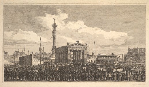 Charles-François Daubigny, Cérémonie de l'inauguration de la colonne de juillet, 1840