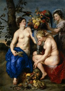 Ceres and two nymphs by Peter Paul Rubens. Free illustration for personal and commercial use.