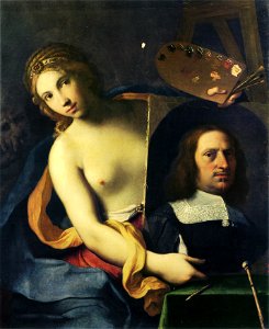 Allegory of Painting by Giovanni Domenico Cerrini (detail). Free illustration for personal and commercial use.