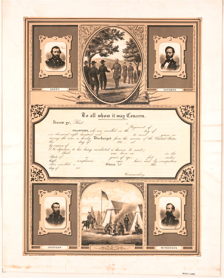 Certificate of discharge from United States Army LCCN2003677588