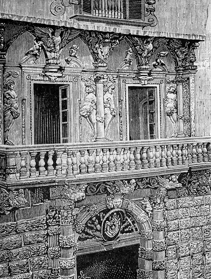 Cerignola – Palazzo del Marra oggi Fraggianni (xilografia)