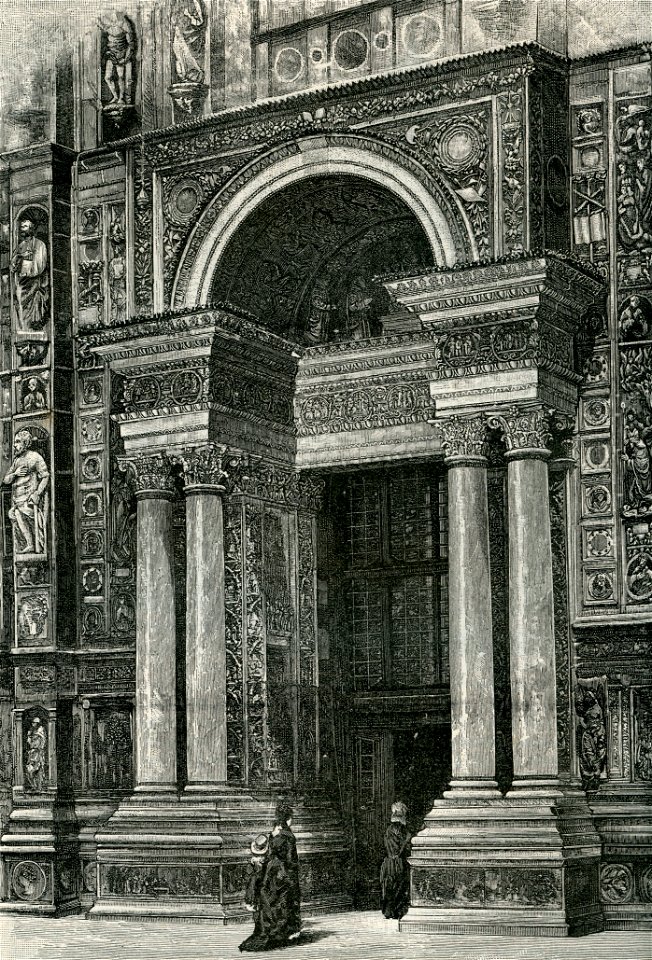 Certosa Porta principale del tempio xilografia