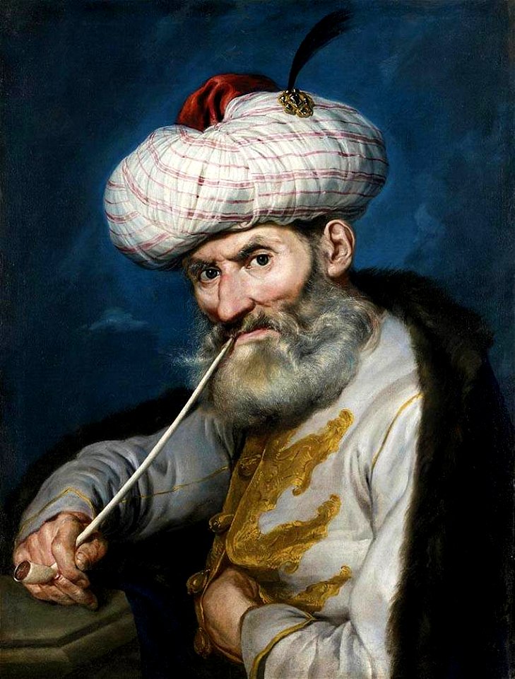 Giacomo Ceruti - Portrait of a Smoking Man in Oriental Habit - WGA4668