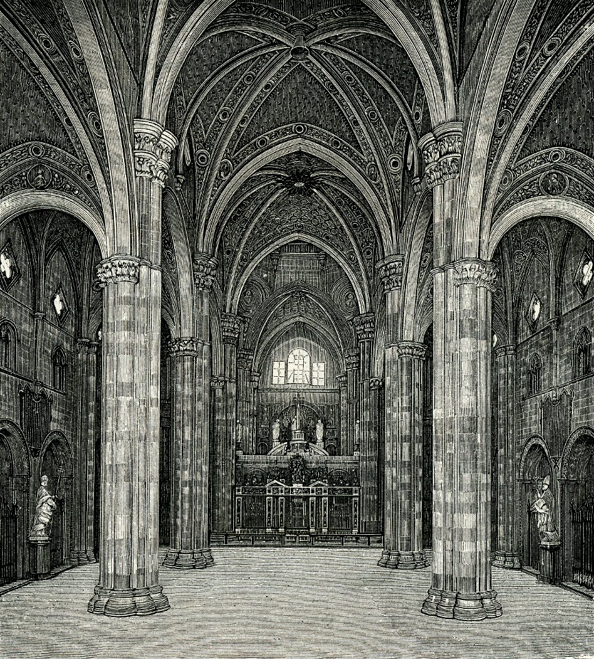 Certosa interno del tempio xilografia di Barberis