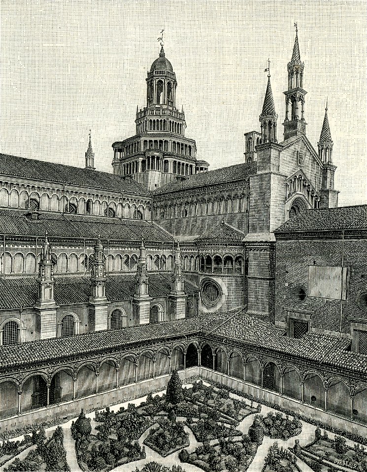 Certosa fianco del tempio xilografia di Barberis