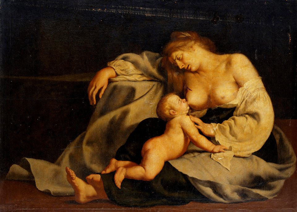 Cesare Fracanzano - Sterbende Mutter nach einem Bild des Aristides von Theben - GG 1685 - Kunsthistorisches Museum