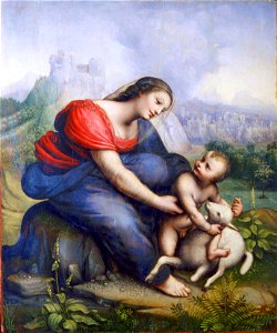 Cesare da Sesto - The Virgin and Child with a Lamb - Google Art ProjectFXD. Free illustration for personal and commercial use.