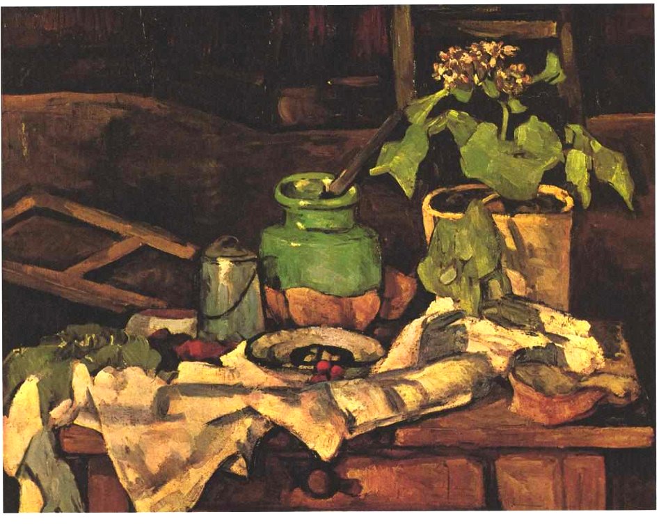 Cezanne - Blumentopf auf einem Tisch