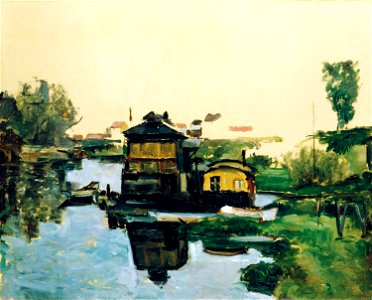Cezanne - Boathouse on a River