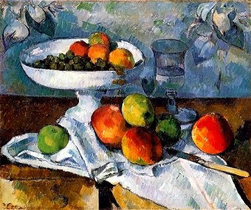 Cezanne, Nature morte au compotier. Free illustration for personal and commercial use.