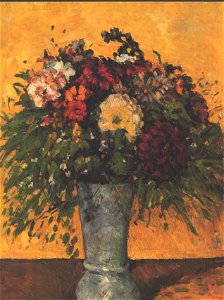 Cezanne - Blumenstrauß in blauer Vase