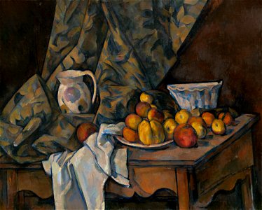Paul Cézanne - Nature morte avec pommes et pêches (National Gallery of Art). Free illustration for personal and commercial use.