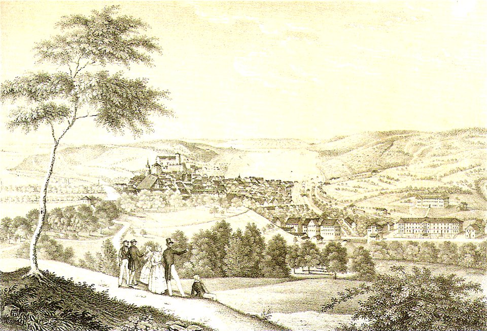 CF Baumann - Tübingen von der Ostseite, Lithographie nach1845 Inv.1510 (SW045)