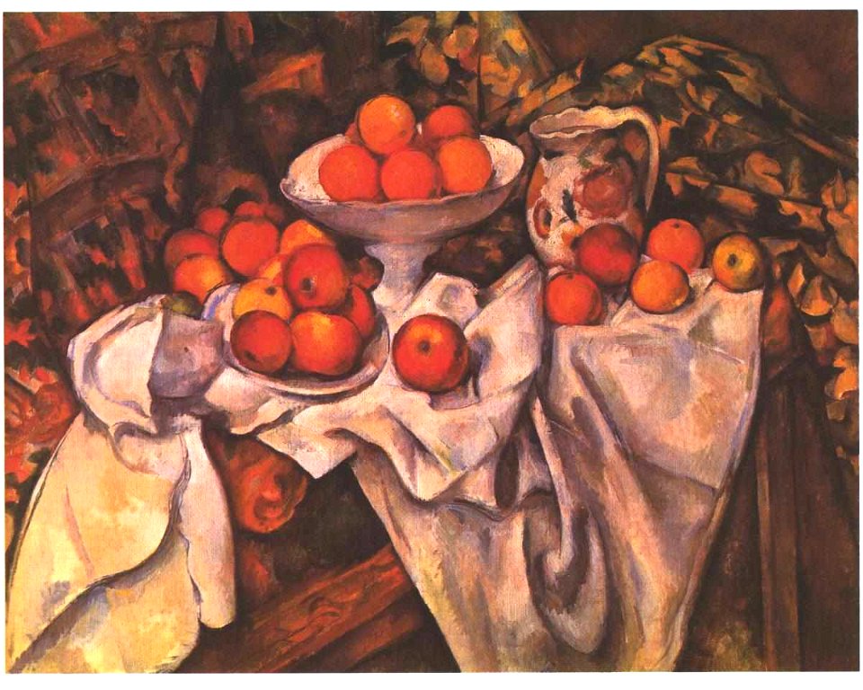 Cezanne stilleben mit apfelsinnen