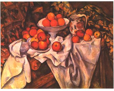 Cezanne stilleben mit apfelsinnen