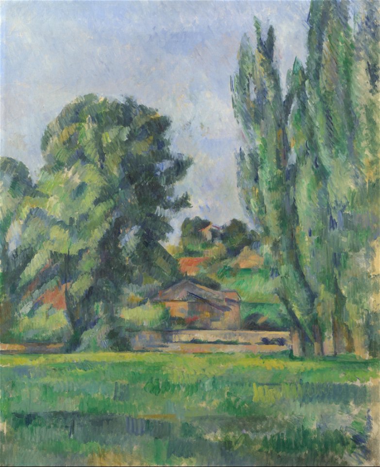 Paysage avec peupliers, par Paul Cézanne