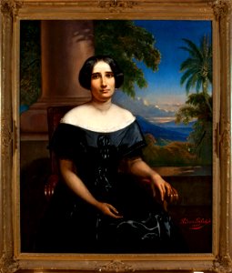 Collectie NMvWereldculturen, TM-2032-4, Olieverfschildering, 'Elisabeth Antoinette, Baronesse de Kock, geboren Verster, echtgenote van A.H.W. Baron de Kock, door Raden Saleh', Raden Saleh, 1856