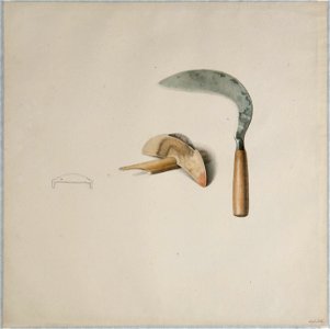 Collectie NMvWereldculturen, TM-H-3270h, Aquarel, 'Een mesje en sikkel', Raden Saleh, 1820-1826