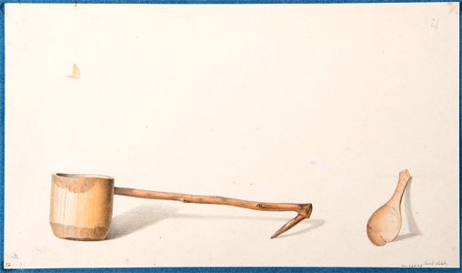 Collectie NMvWereldculturen, RV-60-79e109, Aquarel, 'Waterschep', Raden Saleh, voor 1880