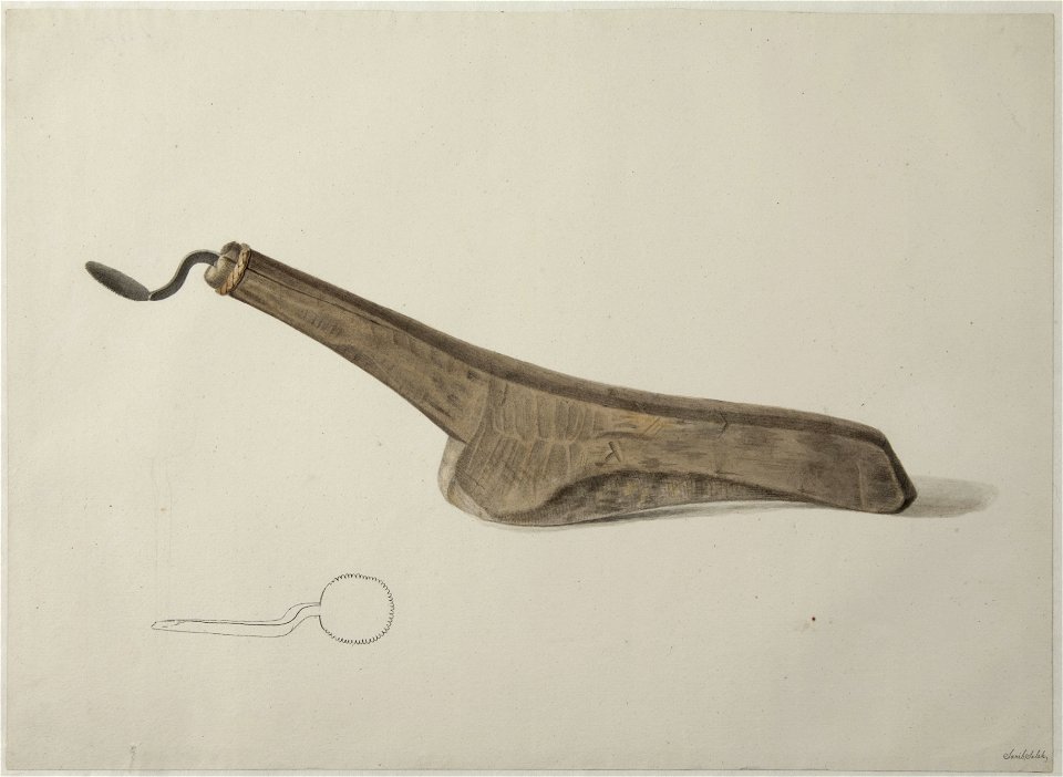Collectie NMvWereldculturen, TM-H-3270f, Aquarel, 'Een kokosrasp', Raden Saleh, 1820-1826