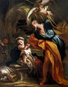 Collection Motais de Narbonne - Le repos pendant la fuite en Egypte (c.1675) - Gregorio de Ferrari