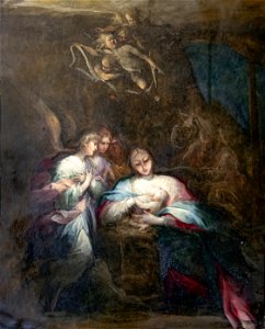Collection Motais de Narbonne - Nativité de l'Enfant Jésus avec les anges - Huile sur Cuivre - Giovanni Andrea Donducci