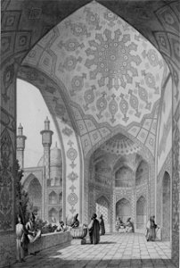 College of mother of Shah Sultan Hussein, vestibule of the main entrance by Pascal Coste