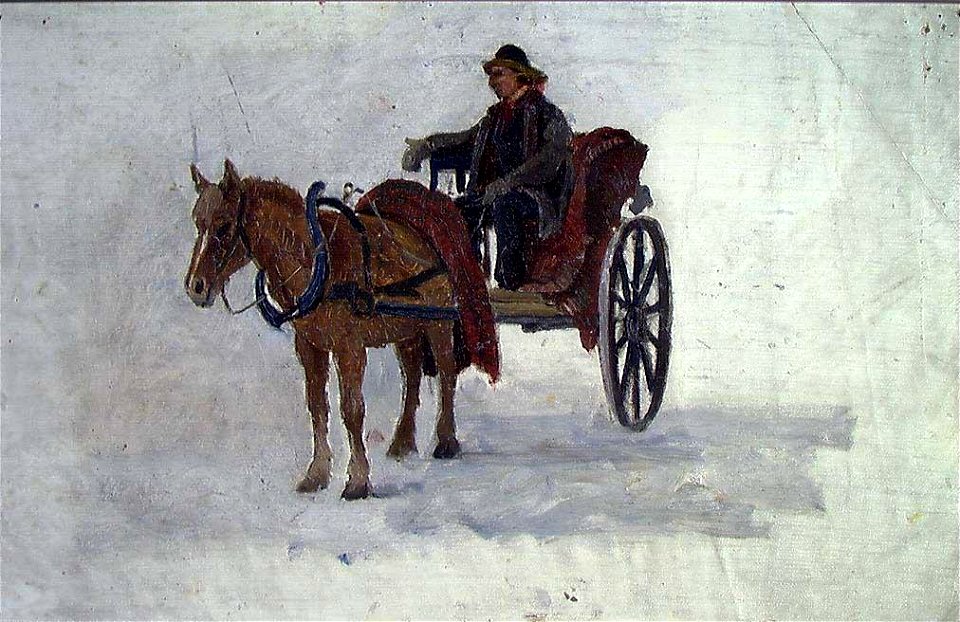 Frederik Collett - Man with Horse and Cart - NG.M.03078 - National Museum of Art, Architecture and Design